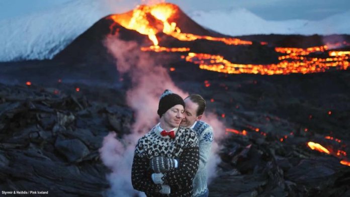 A Gay Couple Got Married in Front of an Erupting Volcano - Pride