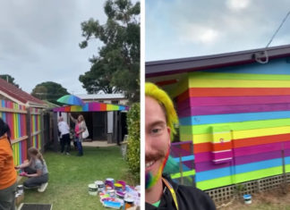 Neighbors rallied & helped a gay man paint his house rainbow colors after death threats – LGBTQ Nation