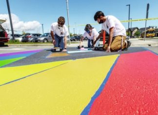 Rainbow crosswalk at Colwood high school marred by anti-gay graffiti – Times Colonist