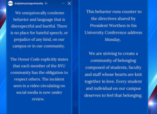 BYU responds to video of man destroying LGBTQ+ chalk art, using gay slur – East Idaho News