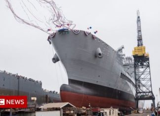 Harvey Milk: US Navy launches ship named for gay rights leader – BBC News