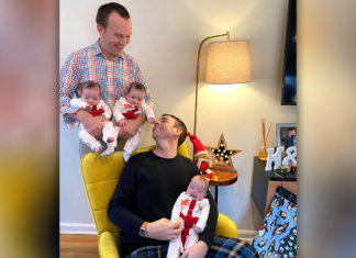 Gay dads adjust to fatherhood with one-in-a-million identical triplets – LGBTQ Nation
