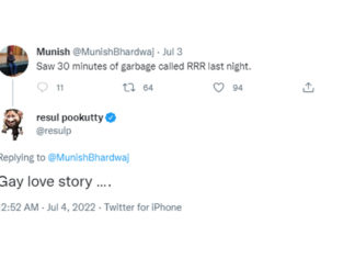 RRR: Resul Pookutty Calls Jr NTR-Ram Charan’s Magnum Opus A ‘Gay Love Story’, Alia Bhatt A ‘Prop’ – LatestLY