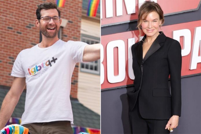 Renée Zellweger 'loved the joke' of Billy Eichner naming a fake gay app after her in Bros - Yahoo Entertainment