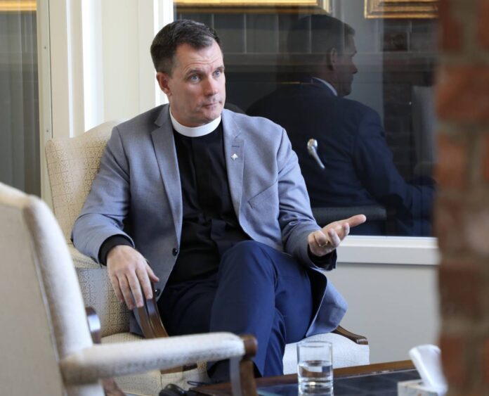 He is the first gay Episcopal bishop of Connecticut. He reminds people, 'God loves you completely