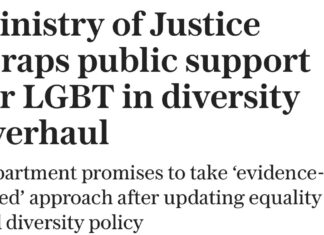 Ministry of Justice scraps public support for LGBT in diversity overhaul - The Telegraph