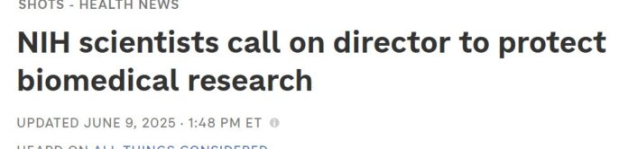 NIH scientists call on director to protect biomedical research - NPR