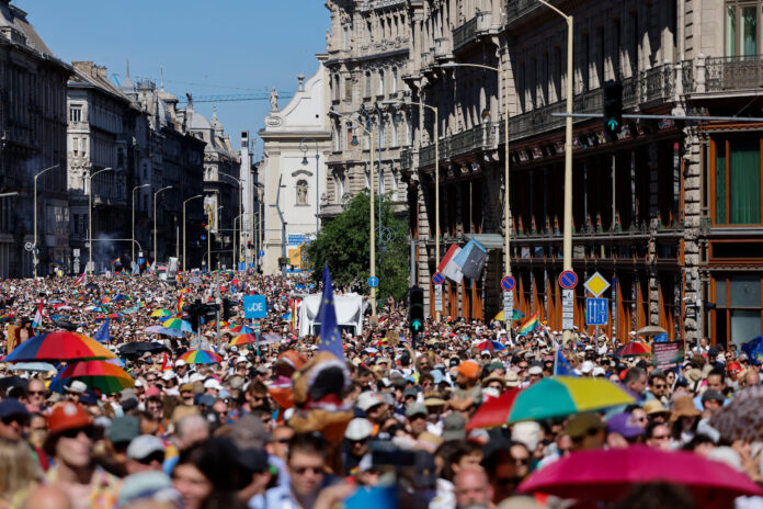 Tens of thousands march against Hungary's government, for LGBT rights - USA Today