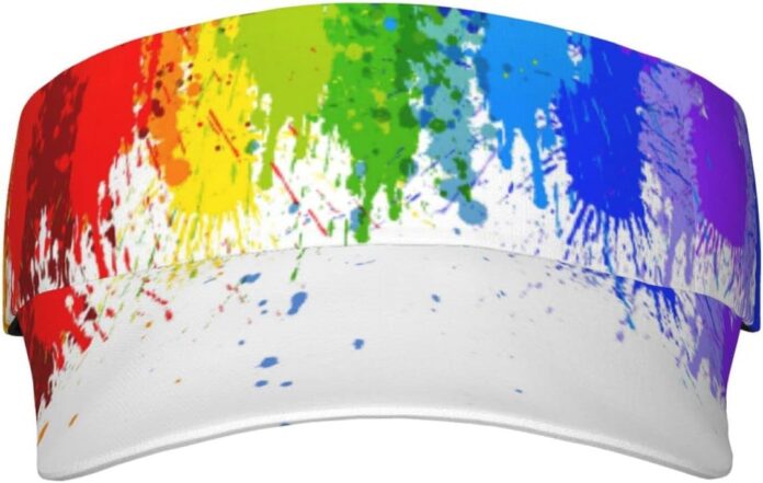 Pride Sun Hat Funny LGBT Gay Pride Sports Sun Visor Hats Women Men Wide Rainbow Visor - roarmag.org