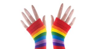 Rainbow Fringe Arm Warmers, Colorful Rainbow Fingerless Striped Gloves, LGBT Elbow Long Sleeves Unisex For Pride Parade, Cosplay, Raves, Festivals, Halloween Costume, LGBTQ Accessories For Men & Women - roarmag.org