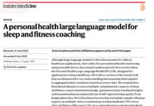 A personal health large language model for sleep and fitness coaching – Nature A personal health large language model for sleep and fitness coaching - Nature