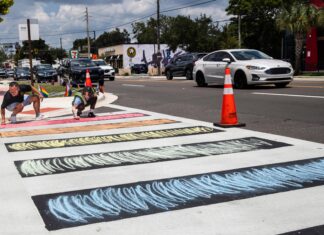 Activists redecorate Florida’s commemorative LGBT crosswalk after it was removed - The Independent