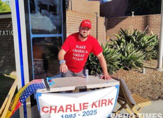 MAGA Man Brings Charlie Kirk Memorial to West Hollywood LGBT Rainbow District - wehotimes.com