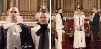 Celebrity designers shock fashion week audience with surprise gay Tinder wedding in middle of runway show - Daily Mail