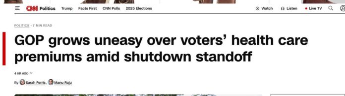 GOP grows uneasy over voters’ health care premiums amid shutdown standoff - CNN