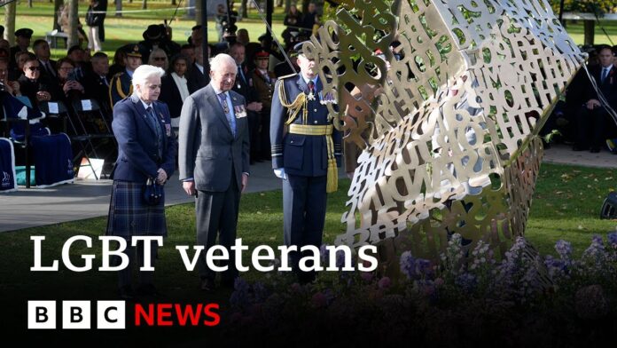 King unveils new memorial to LGBT veterans after gay ban campaign - BBC