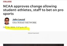 NCAA approves change allowing student-athletes, staff to bet on pro sports - USA Today