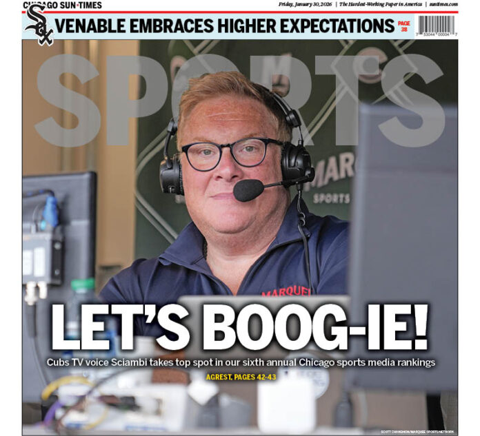 Chicago sports media power rankings for 2026 led by Cubs TV voice Jon 'Boog' Sciambi - Chicago Sun-Times