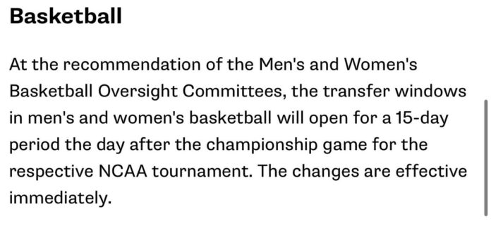 Division I Cabinet adopts new transfer windows in several sports - NCAA.org