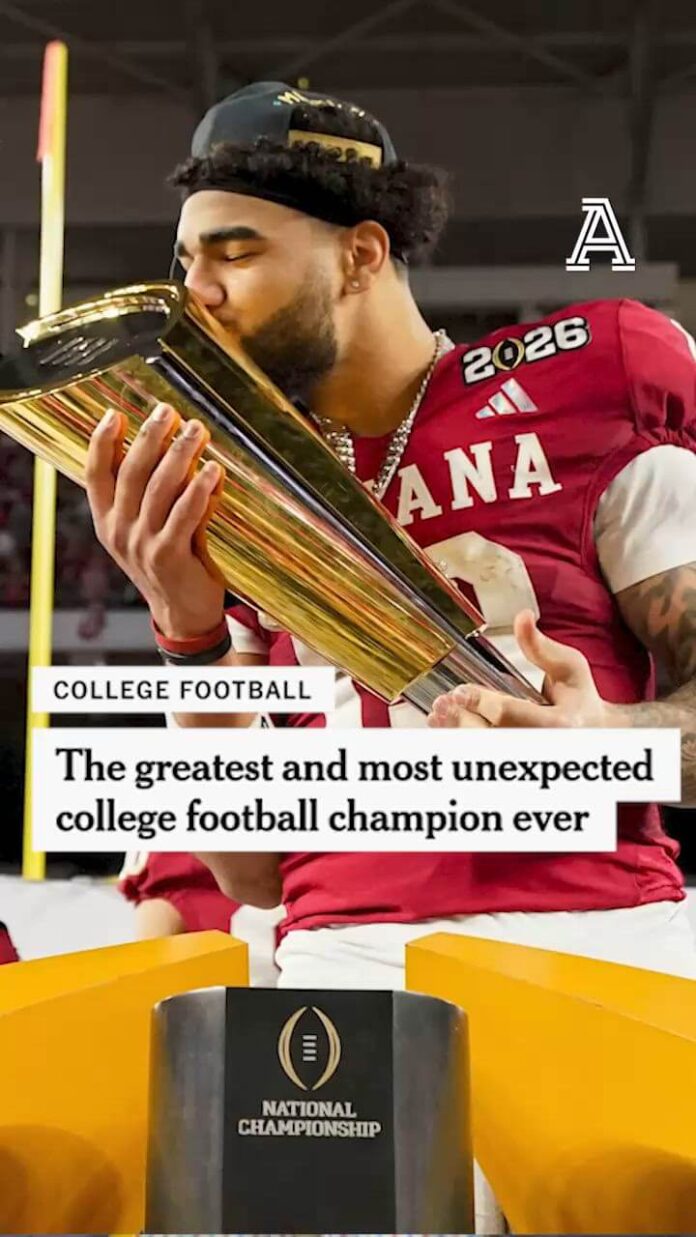 Indiana completes one of the most astonishing turnarounds in all sports with first national title - The Athletic - The New York Times