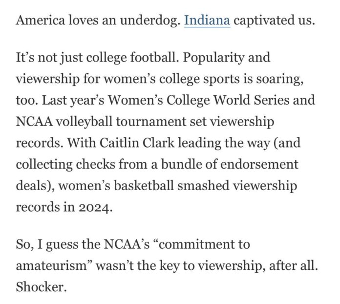 NCAA lied about NIL. College sports have never been more popular - USA Today