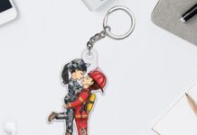 Valentine Gift LGBT Doll Couple Sitting Together Since Favorite Song Scannable QR Code Couple Gift Personalized Acrylic Keychain Cute Gifts For Boyfriend - Prost International