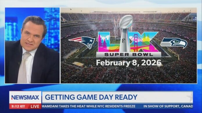 Newsmax's Greg Kelly says the Super Bowl logo looks 