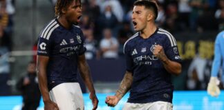 Nicolás Fernández scores on PK in 2nd half to help NYCFC earn 1-1 draw with Galaxy - CBS News