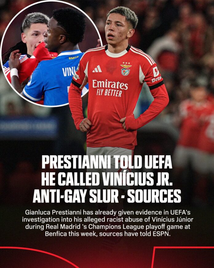 Sources: Prestianni told UEFA he called VinÃ­cius Jr. anti-gay slur - ESPN